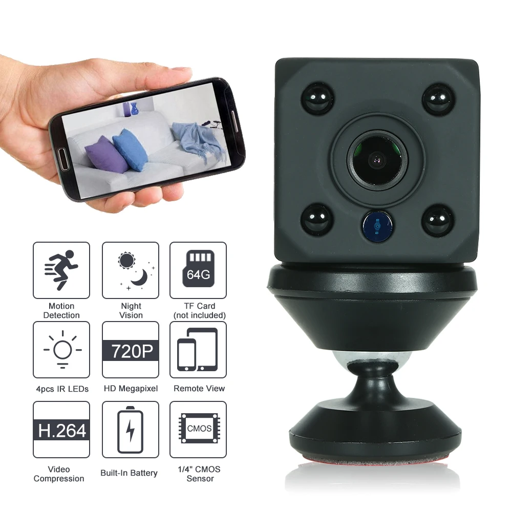 

HD 960P Wireless Mini WiFi IP Camera Night Vision Motion Detect Mini Camcorder Loop Video Recorder Built-in Battery Body Cam