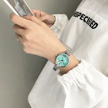 

Sliver Mesh Stainless Steel Watches Women Top Brand Luxury Casual Marble Quartz Clock Ladies Wrist Watch Relogio Feminino