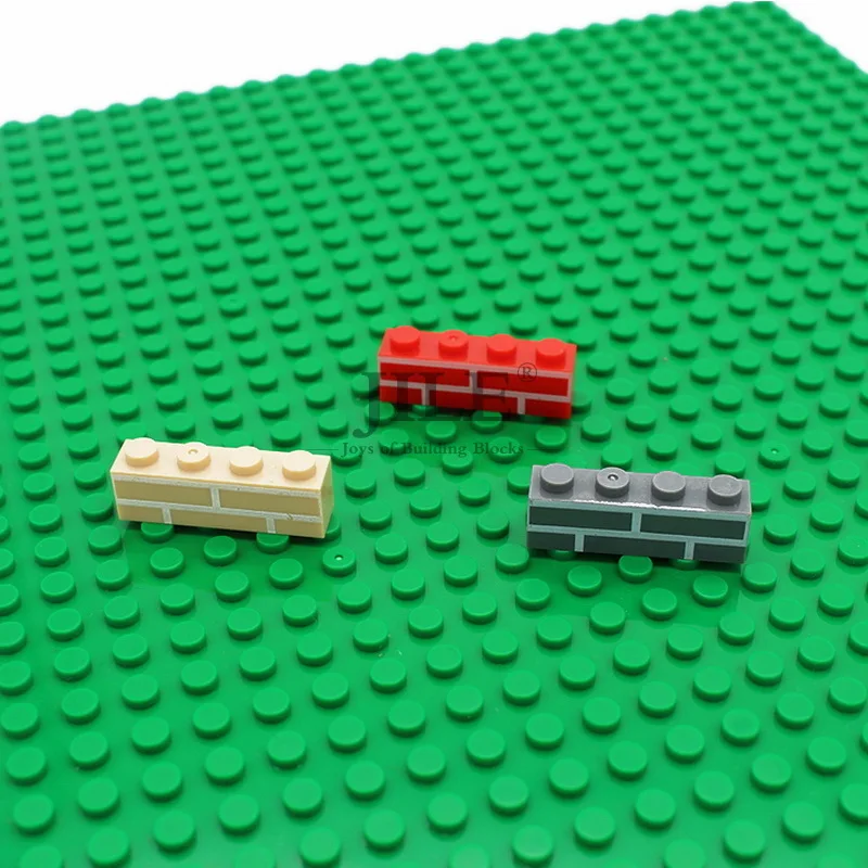 

Building Blocks Moc Brick Modified with Striped 1x4 Military City Street View Rampart Wall Enlighten Compatible Assembles Parts