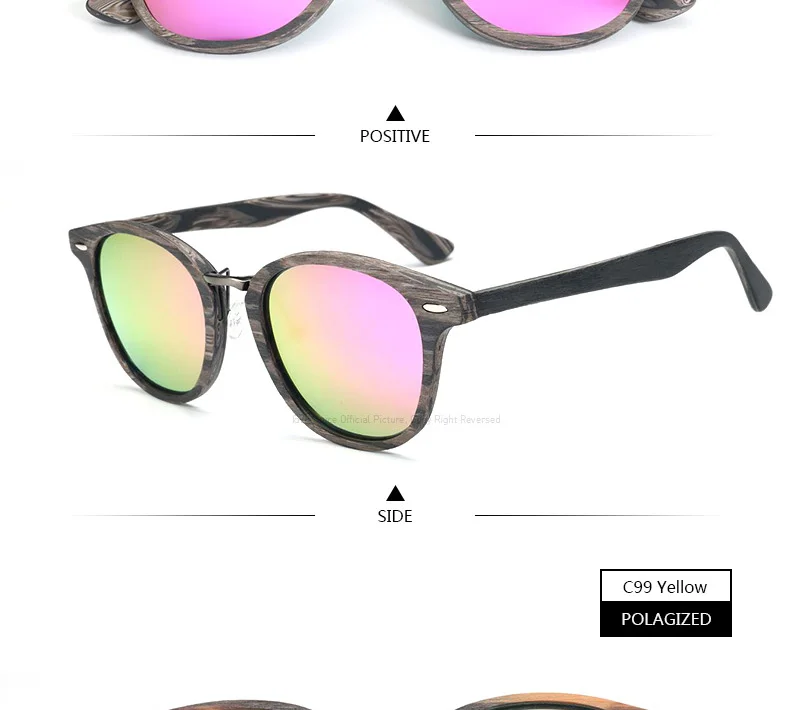 Женские солнцезащитные очки, Ретро стиль, с заклепками, поляризационные, мужские,, ручная работа, дерево, ацетат, 5355