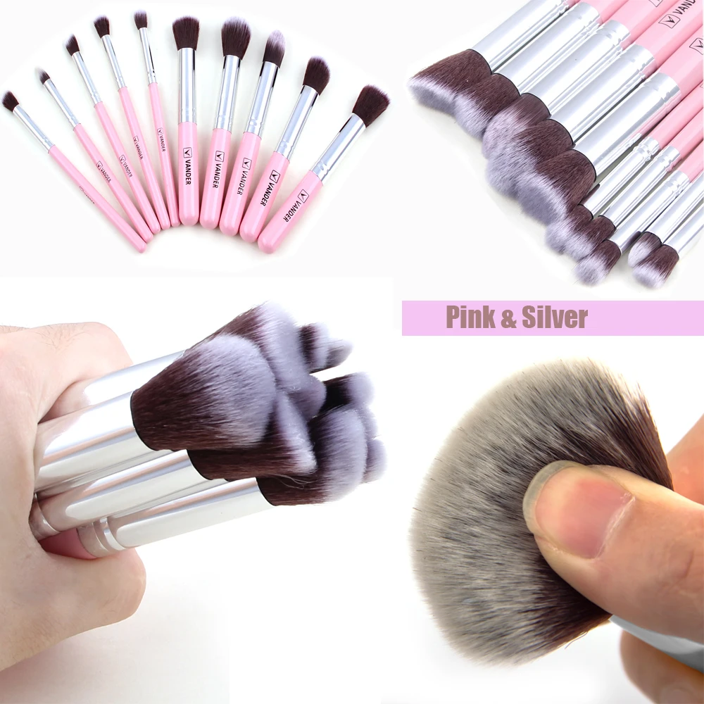 10pcs Makeup Brushes Set Cosmetic Eyeshadow Face Powder Foundation Blending Blush Lip Brush Beauty Tool Kit Set 4 