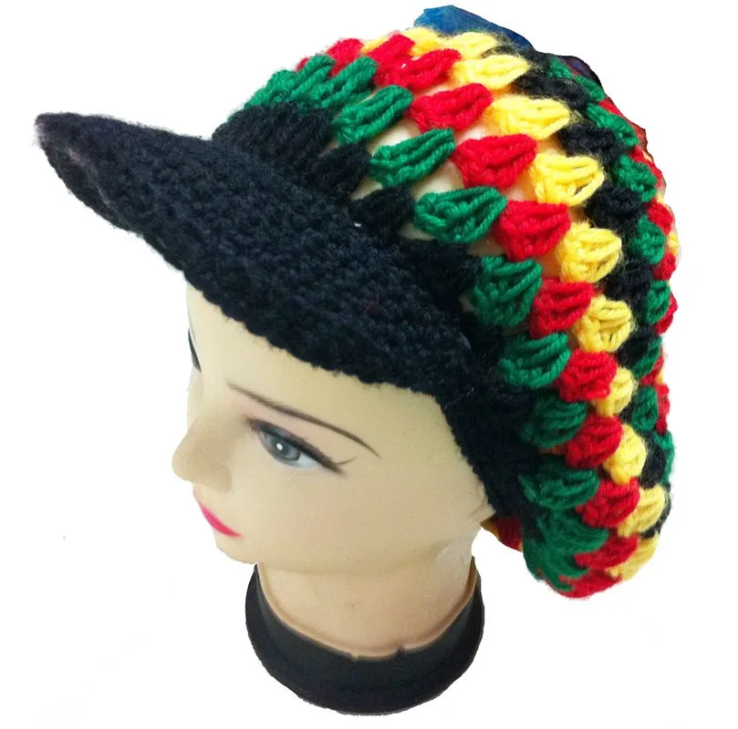 新しい ファッション ニット ジャマイカ帽子レゲエ ラスタ手作り編み物 