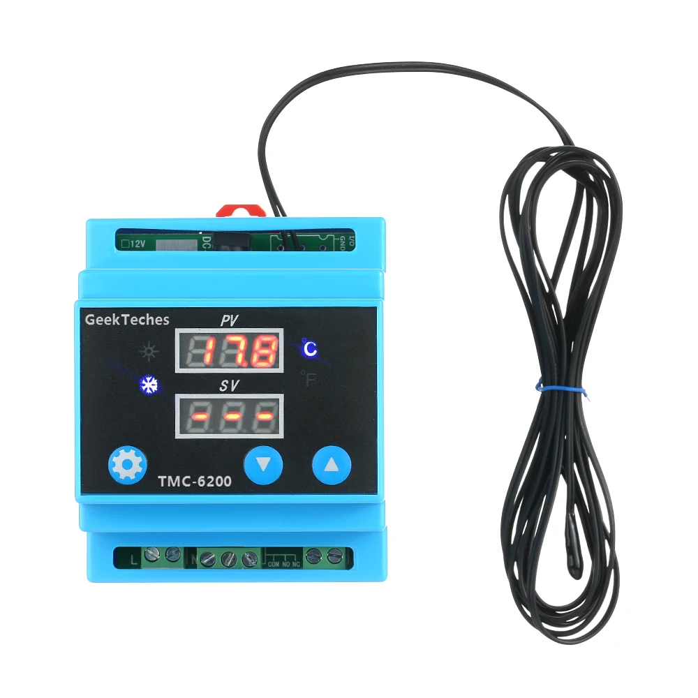 

AC 100-240V Digital Guide Rail One Way Temperature Controller Cooling Heating Control with Alarm Function Temperature Probe