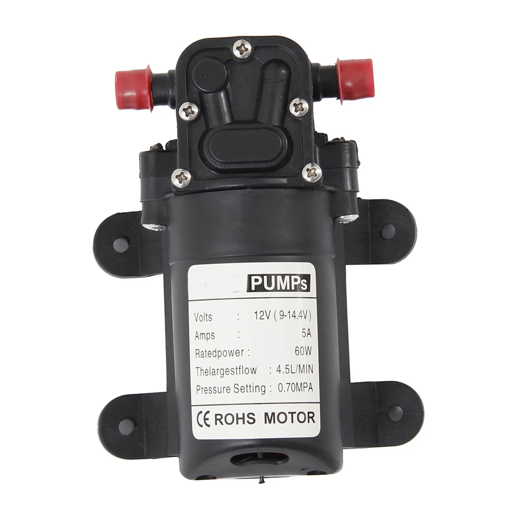 

Durable DC 12V 4.5L/min Agricultural Electric Water Pump Black Micro High Pressure Diaphragm Water Sprayer Car Wash 12 V