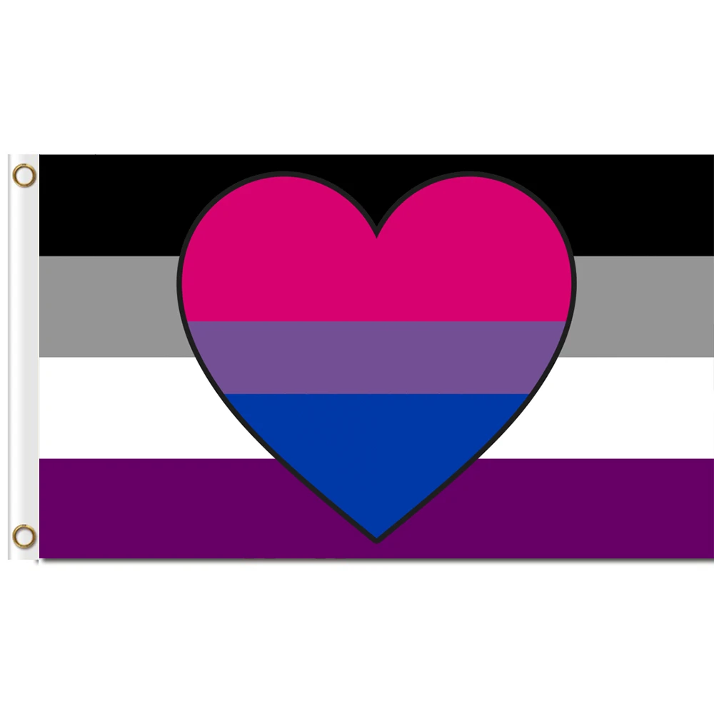 pic Aesexual Flag asexual biromantic flag 3x5 ft printed polyester large gay pride lgbt flag