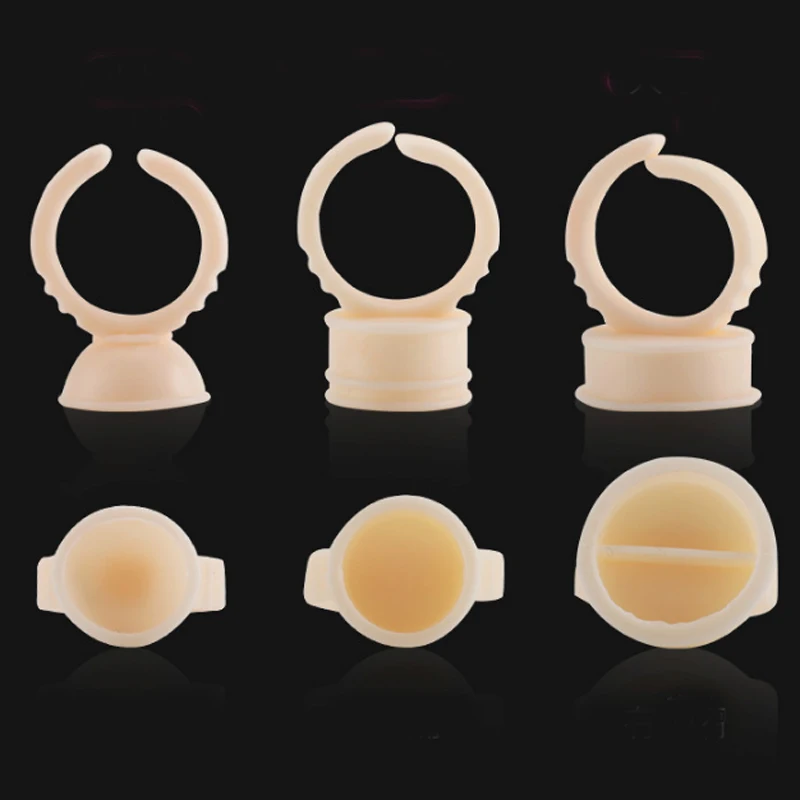 

100pcs Disposable Permanent Makeup Ring Divider Soft Silicone Tattoo Ink Eyebrow Lip Tattoo Pigments Holder Rings Container/Cup