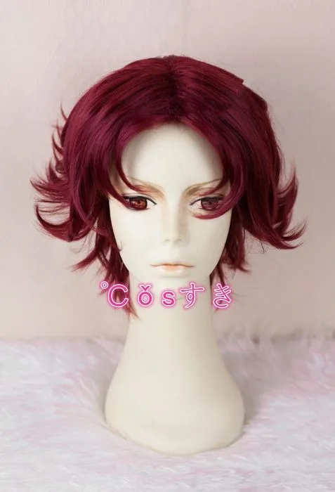 

Free Shipping! Newest! Touken Ranbu Online Kikumaru Eiji Red Wine Cosplay Wig Free Wig Cap Spot!
