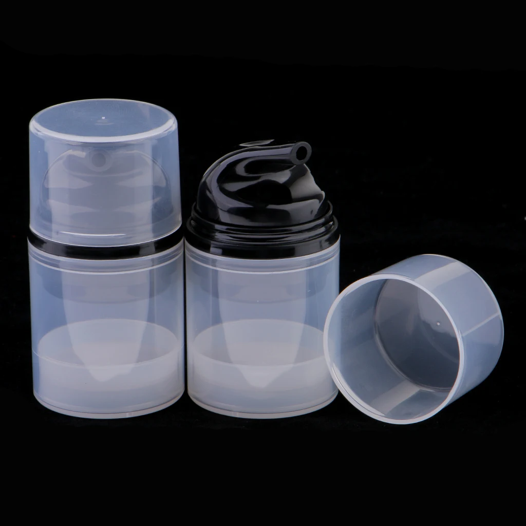 

Pack of 2Pcs Empty Clear Plastic Foundation Lotions Pump Bottles Cosmetic Containers - 30ml