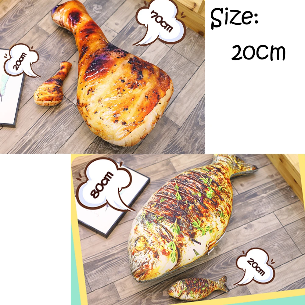 3D Рыба пицца еда закуска формы плюшевая кровать подушка для дома Декор вечерние подарки