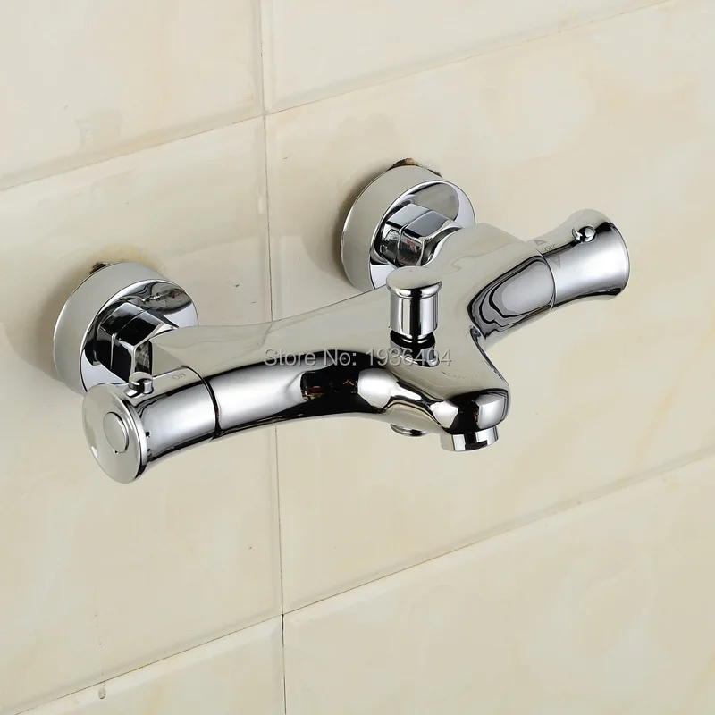 Термостатический смеситель для душа Ванная комната настенный термостатический ванной смеситель двойной ручкой полированный кран TR512
