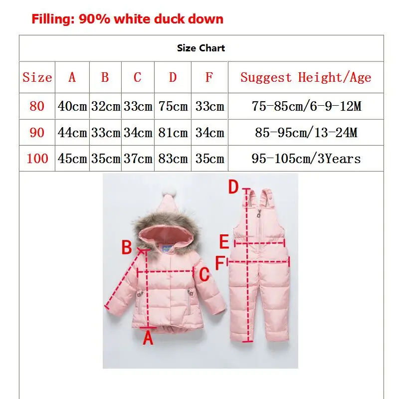 2 шт. Детский пуховик для маленьких девочек Комплекты одежды для мальчиков зима теплая с капюшоном для новорожденных зимние 90% белая утка вниз От 1 до 3 лет