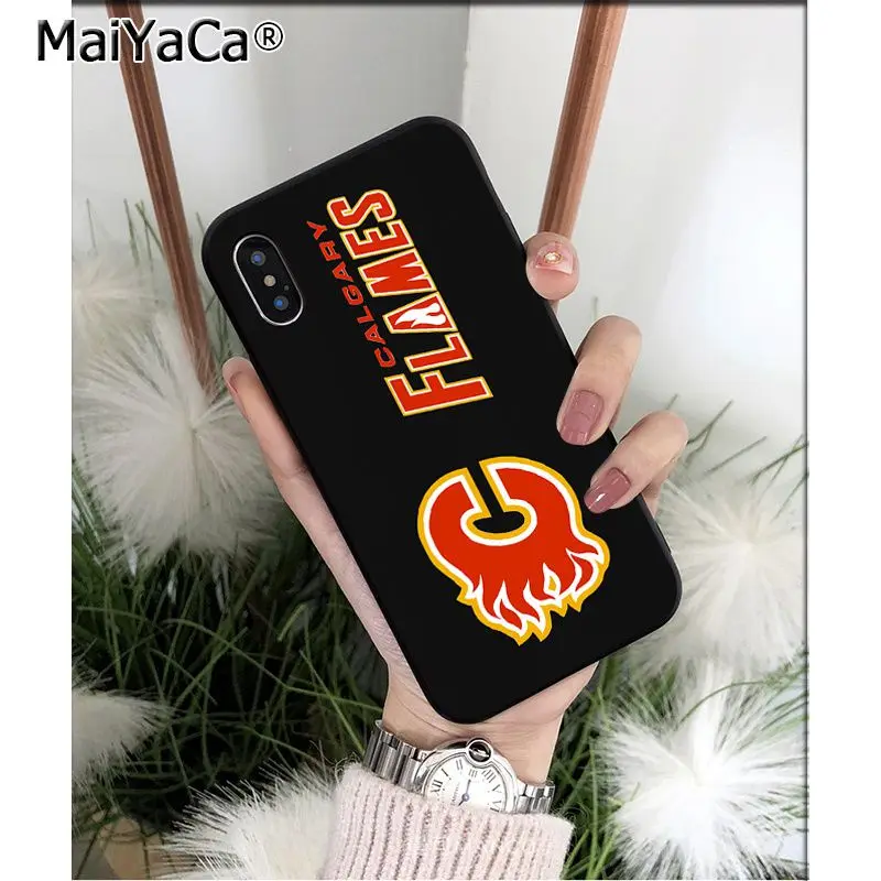 MaiYaCa Calgary Flames ТПУ Мягкие аксессуары для телефонов чехол для телефона для Apple iPhone 8 7 6 6S Plus X XS MAX 5 5S SE XR Чехол для мобильного телефона s