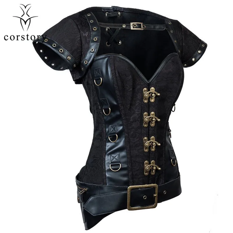 Corstory-Black-Leather-Steel-Boned-Overbust-Corset-Jacket-Waist-Trainer-Steel-Boned-Gothic-Plus-Size-6XL (3)