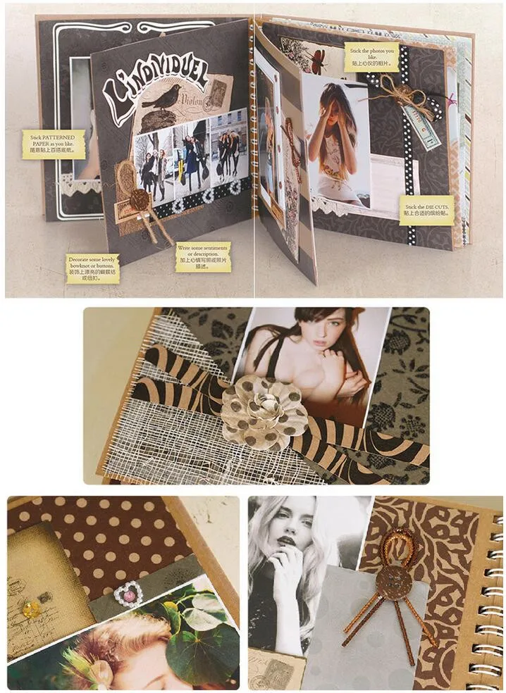 Eno поздравление 6 дюймов винтажный альбом для зарисовок набор для семьи/друга/детей DIY Polaroid Альбом Ретро Скрапбукинг Фотоальбом