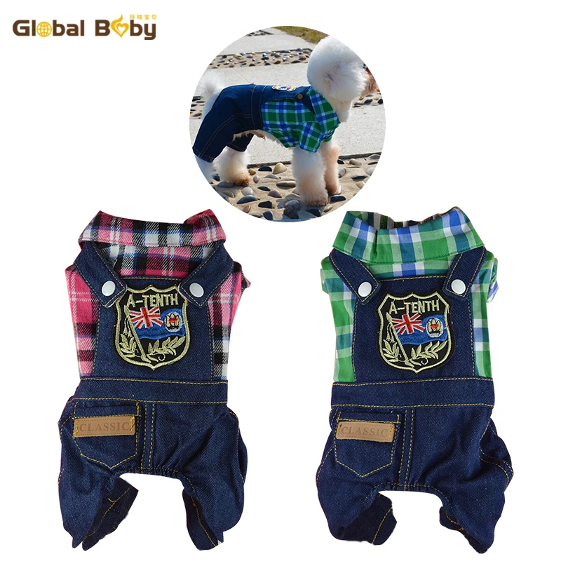 

New Brand Lattice Denim Overalls of 100% High-quality for Pet Dogs