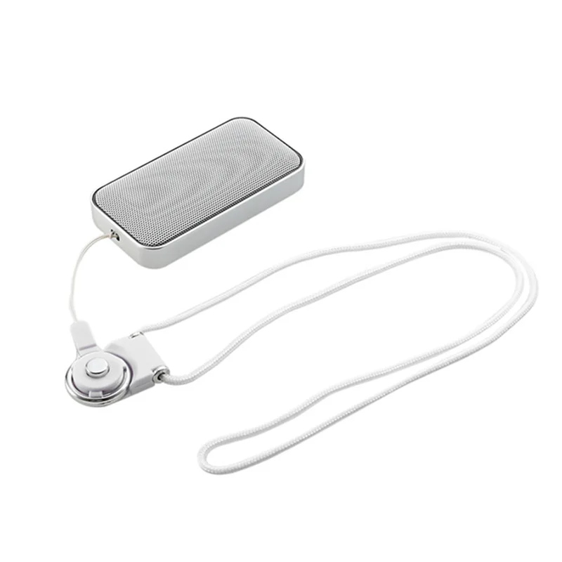 TORTOYO BT207 портативное карманное ожерелье беспроводной Bluetooth динамик мини металлическая музыкальная звуковая коробка Громкая связь открытый стерео сабвуфер - Цвет: Белый