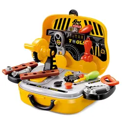 Ролевые игрушки комплект Дошкольное инженерное чемодан разноцветные подарки воображение ящик для инструментов Обучающие Дети