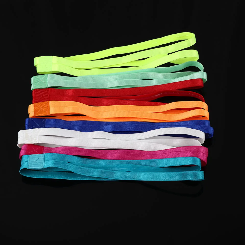 

New Women Men Gym Anti-slip Sports Headband Double Elastic Yoga Hair Bands Accessories Cheap Candy Color Exercise Headbands