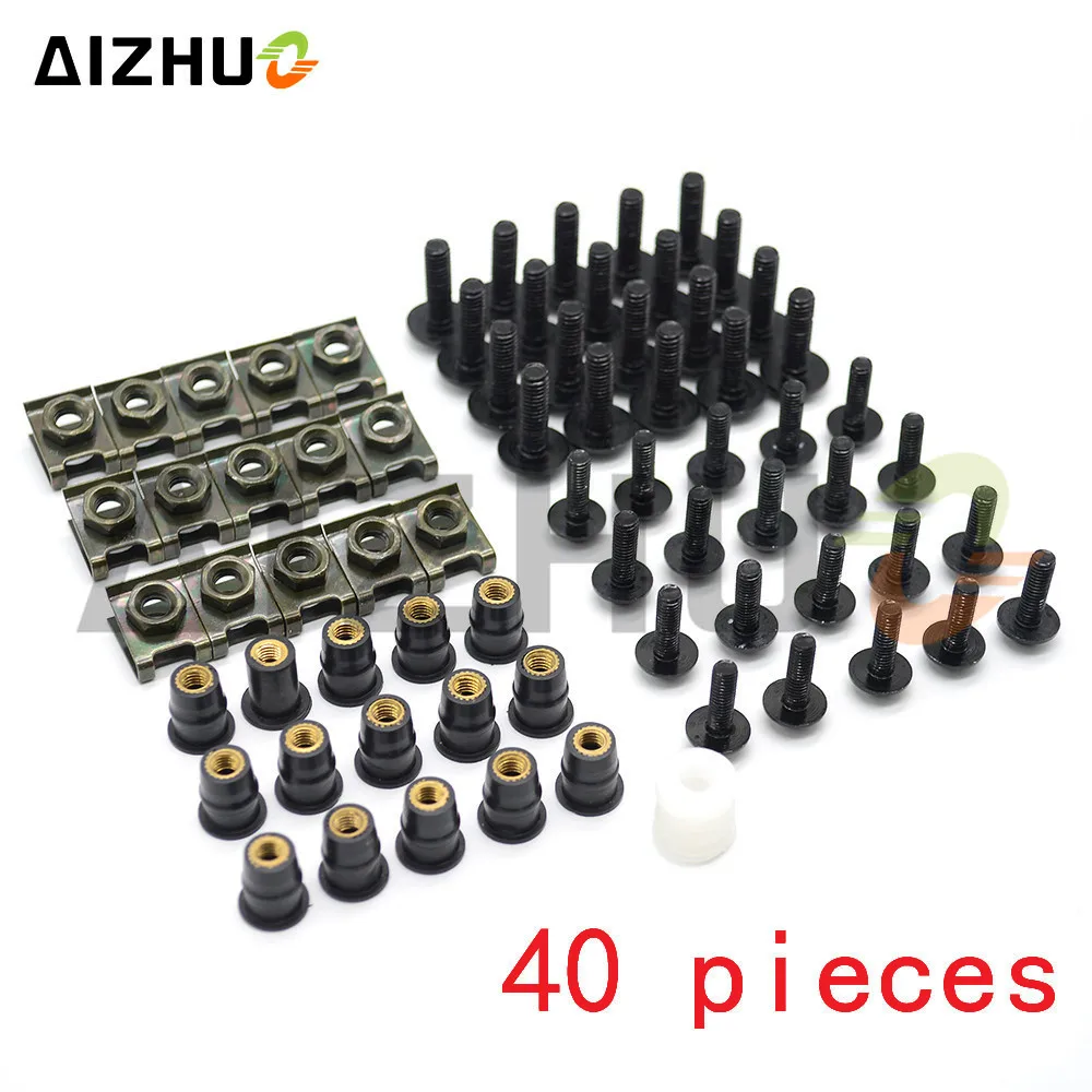 Motorcycle Accessories Windscreen Fairing Aluminum Bolts Nuts Screws Washer for yamaha mt01 mt07 mt09 XT1200ZE XJR 1300 FZ6R FZ8