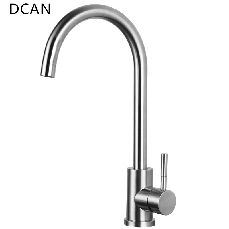  DCAN Tap Kitchen Faucet 360 Degree Swivel Stainless Steel Kitchen Sink Faucet Single Handle Hot and - 32890098241