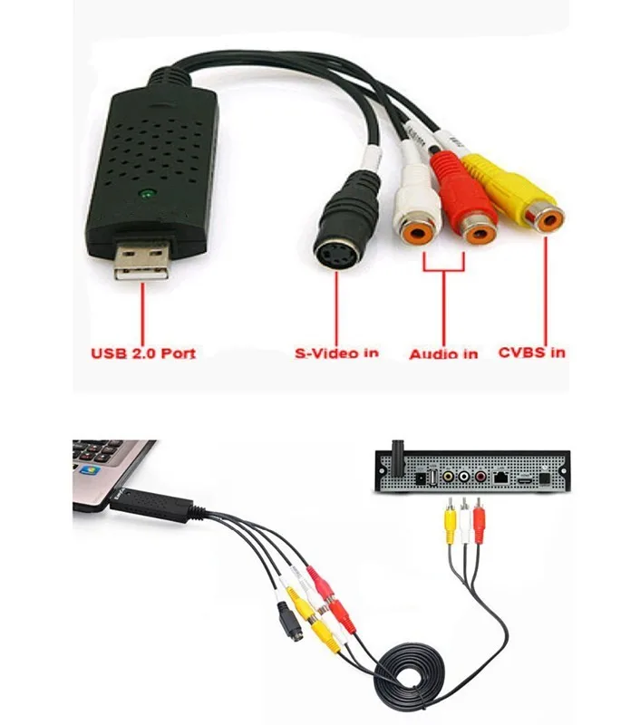 USB 2 0 адаптер захвата видео карты чипсет ТВ DVD VHS аудио Захват s конвертер Поддержка