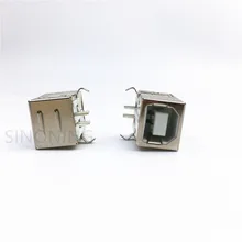 2 шт USB квадратное отверстие гнездо маленькая b-образная Женская 90 градусов под прямым углом изогнутая игла