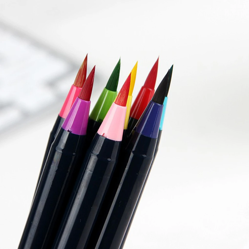 

Newest 20 Color Dual Tip Watercolor Brush Pen Fine Tip Water Based Quick Dry Art Marker Drawing Calligraphy Marker Pen