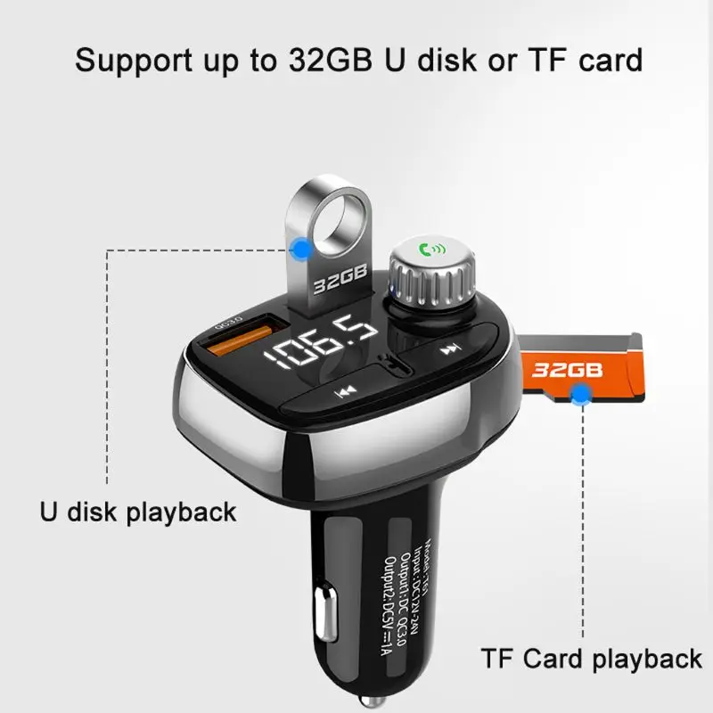 QC3.0 سريعة المزدوج USB شاحن سيارة بلوتوث والملاحة FM الارسال TF U القرص راديو الموسيقى Mp3 لاعب لاسلكية QC3.0 سريعة المزدوج USB شاحن سيارة بلوتوث والملاحة FM الارسال TF U القرص راديو الموسيقى Mp3 لاعب لاسلكية