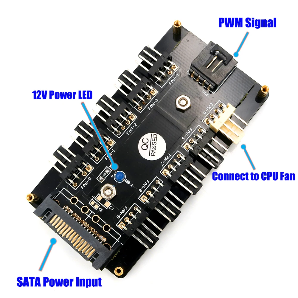 PWM вентилятор концентратор охлаждения процессора 10 способ 12 В LED 3/4Pin разветвитель