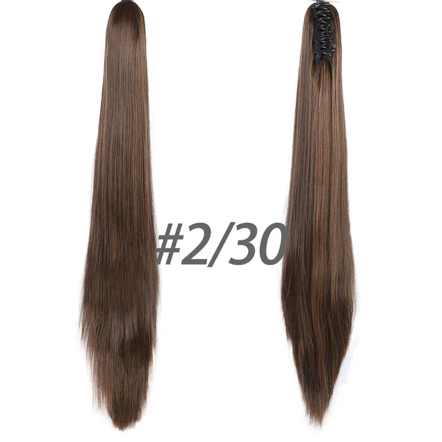 Все 2" длинные черные синтетические конский хвост длинные волосы натуральные накладные волосы хвост шиньоны женские прически термостойкие искусственные волосы - Цвет: 2M30