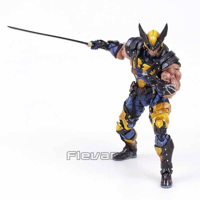 Play Arts Kai Marvel X-MEN Росомаха, Логан ПВХ фигурка Коллекционная модель игрушки 26 см