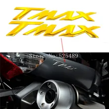 Cor do ouro para a yamaha t max-/tmax 530 500 motocicleta roda tanque decalque emblema emblema 3d logo “TMAX” Pad Protector Tampa Da Etiqueta