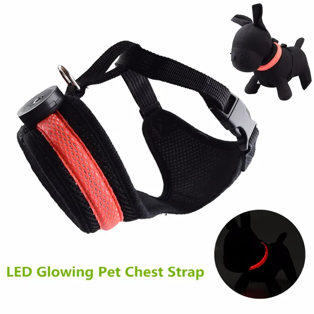 G90 New Luminous Pet Dog Chest Strap Adjustable Mesh Led Flashing Puppy Dog Cat Vest Harness