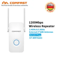 5Ghz Dual band dual antenna 1200Mbps gigabit WiFi Repeater WiFi Signal Amplifier Wireless Router Wi Fi Range Extender Booster AP