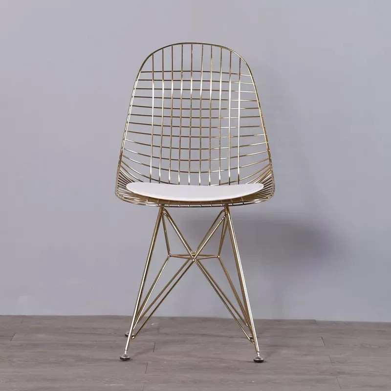 Free shipping U-BEST Harry Bertoia,replica golden steel side wire dining chair with seat pad,european style dining chair Free shipping U-BEST Harry Bertoia,replica golden steel side wire dining chair with seat pad,european style dining chair