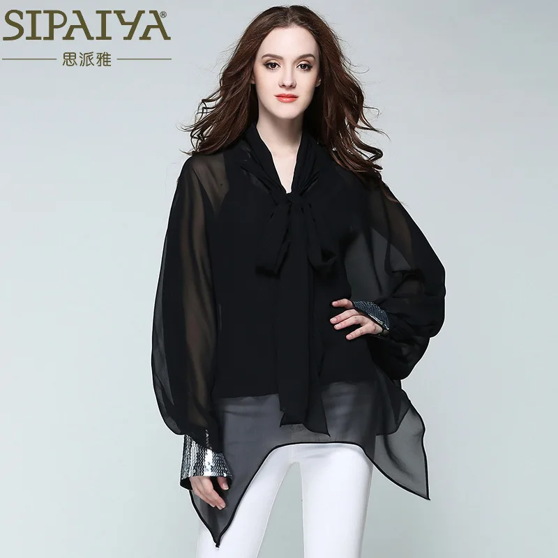 Sipaiya шифон das Mulheres Blusa 2017 Vero de Moda Nova лук Средства ухода за кожей Шеи Estilo