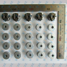 5 PCS. INDUSTRIAL SEWING MACHINE BOBBIN CASE AND 20 PCS BOBBINS FOR JUKI CONSEW SINGER BROTHER