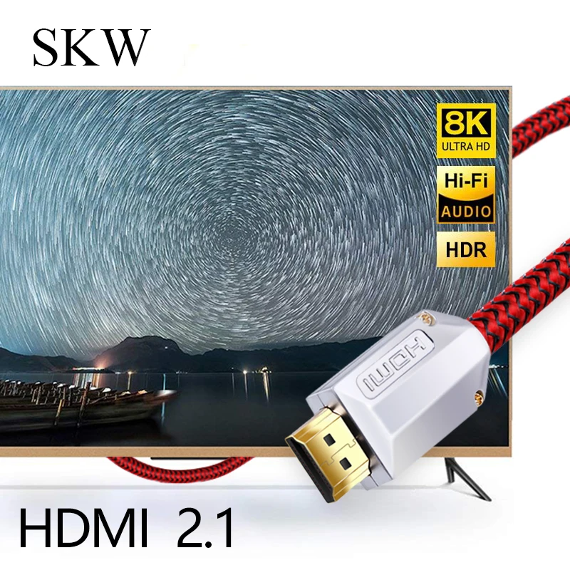 SKW HDMI 2,1 кабель Ultra-HD(UHD) 8K 48Gbs аудио кабель HDR 4:4:4 1 м, 1,5 м, 2 м, для sony tv, PC, PS4, Blu-Ray и проектора