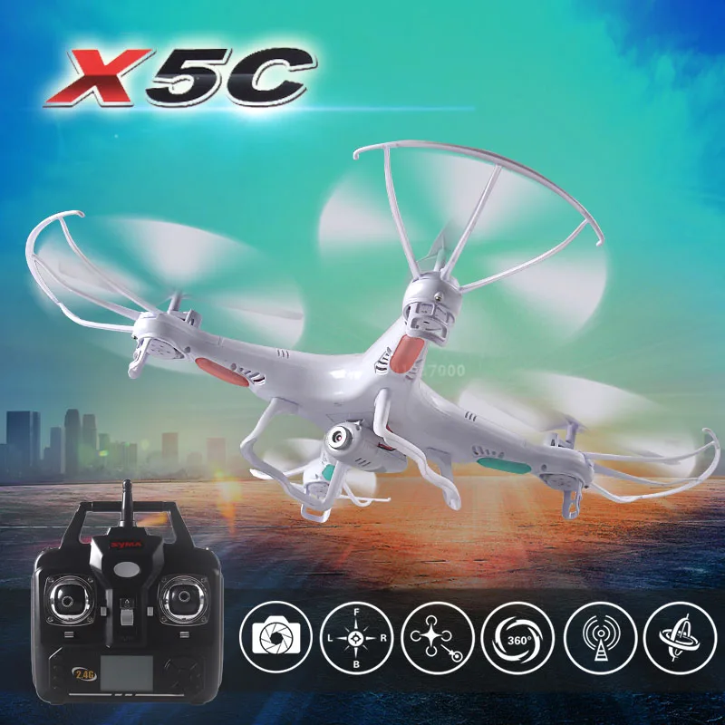 2,4G 4CH 6-Axis Syma X5C зарядное устройство для квадрокоптера дрона с 2MP HD FPV камера RC игрушки VS x101 x5sw x5sc