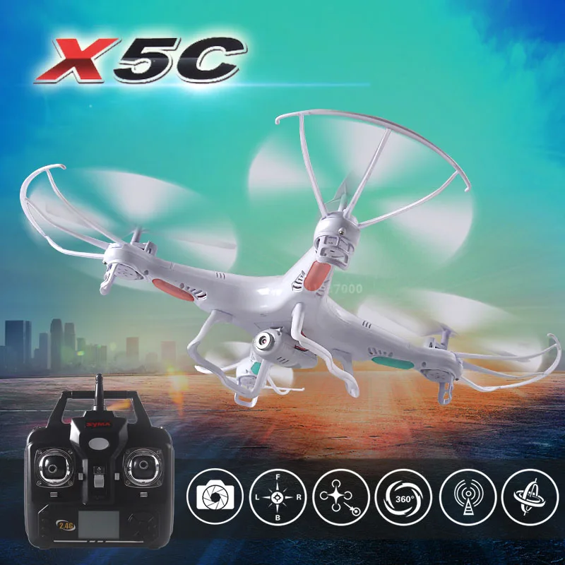 Free shipping 2 4G 4CH 6 Axis Original Syma X5C quadcopter RC helicopter drone with 2MP
