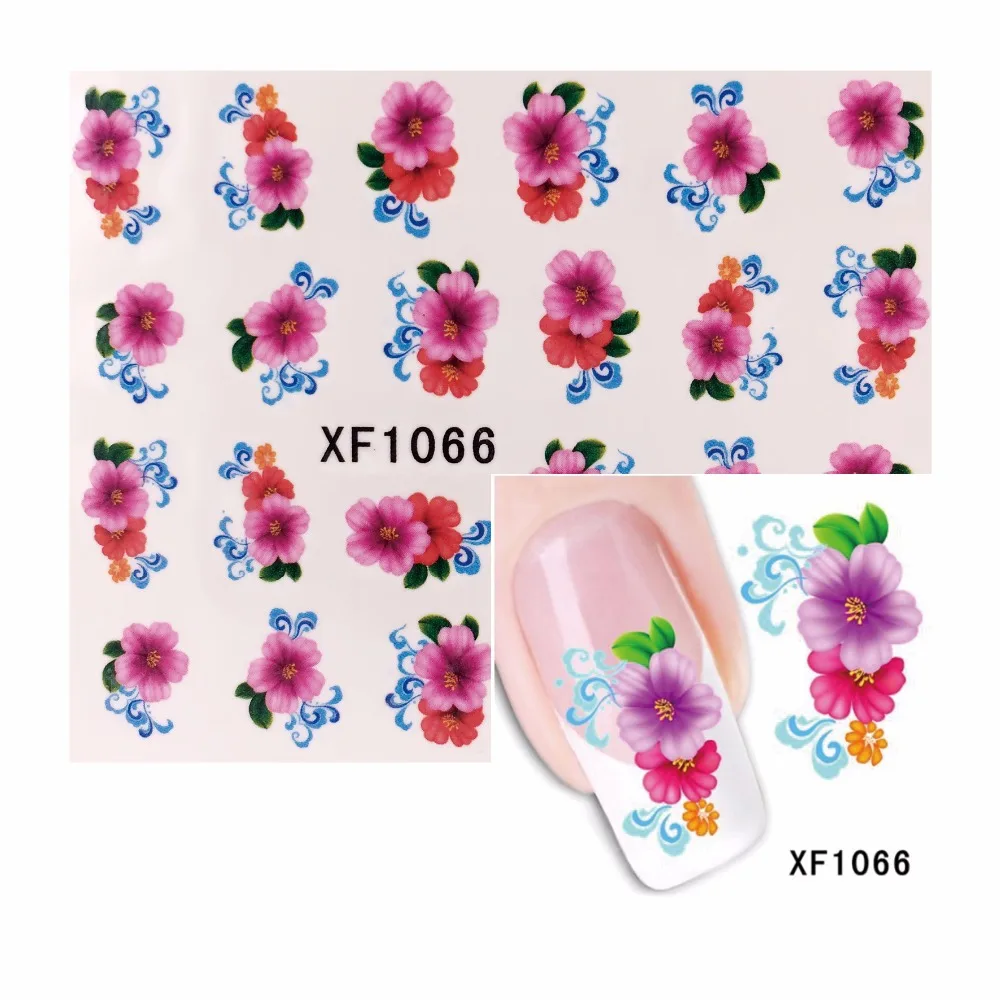WUF 1 лист опциональный цветочный дизайн ногтей Водные Наклейки бабочка переводные наклейки для ногтей инструменты для ногтей