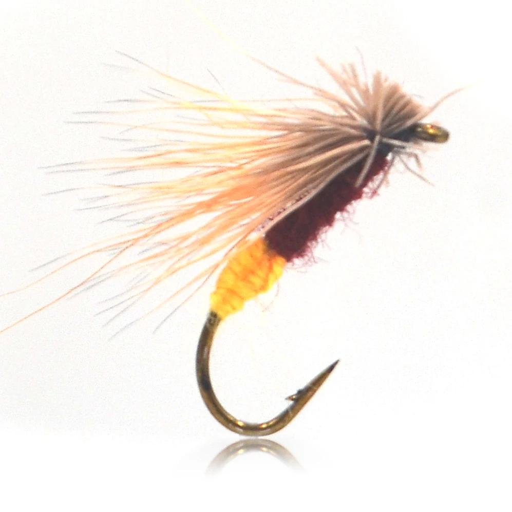 MNFT 10 шт Желтый Живот Caddis коричневая сухая приманка форель Nymph рыболовный крючок #10