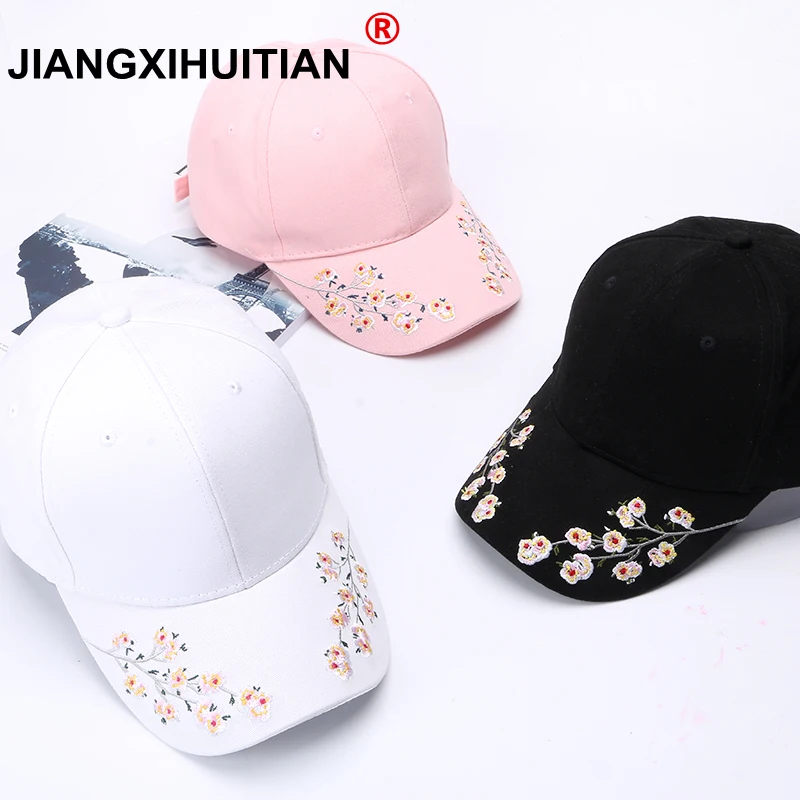 القبعات النساء التطريز قيعة بيسبول صغيرة Snapback قبعات الهيب هوب القبعات Casquette الفتيات الزهور قبعة بيسبول شحن مجاني