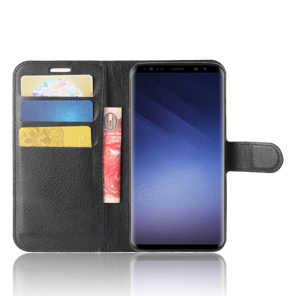 

YINGHUI for Samsung S9 Case Wallet Style Litchi Texture Flip Cover Case for Samsung Galaxy S9 Leather Case 5.8 inch Shell