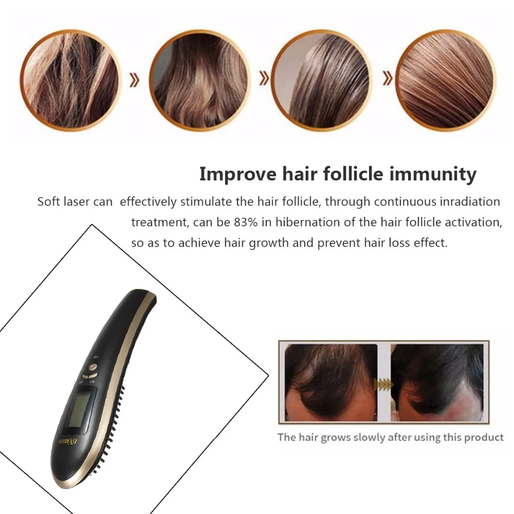 Best Hair Growth Care Treatment Infrared Massage Laser Comb Anti Hair Loss Therapy Regrowth Restoration Grow Vibrator Brush