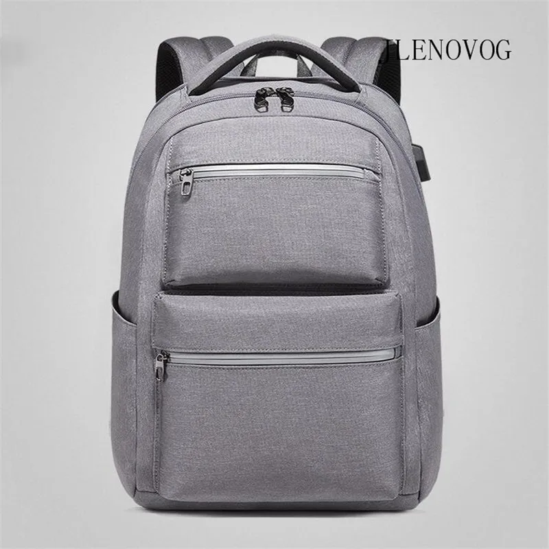 

2019 new men's fashion men's multi-function casual computer simple college student USB waterproof bag