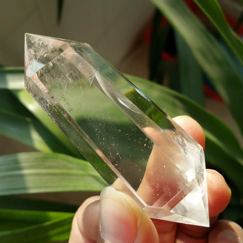 002205 Natural CLEAR QUARTZ CRYSTAL DT WAND POINT HEALINGquartz