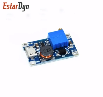 

10pcs DC-DC Adjustable Boost Module 2A Boost Plate Step Up Module with MICRO USB 2V-24V to 5V 9V 12V 28V MT3608