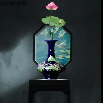 

New Chinese ceramic vases, delicate and transparent, high-end atmosphere, living room, home fashion accessories, WSHYUFEI