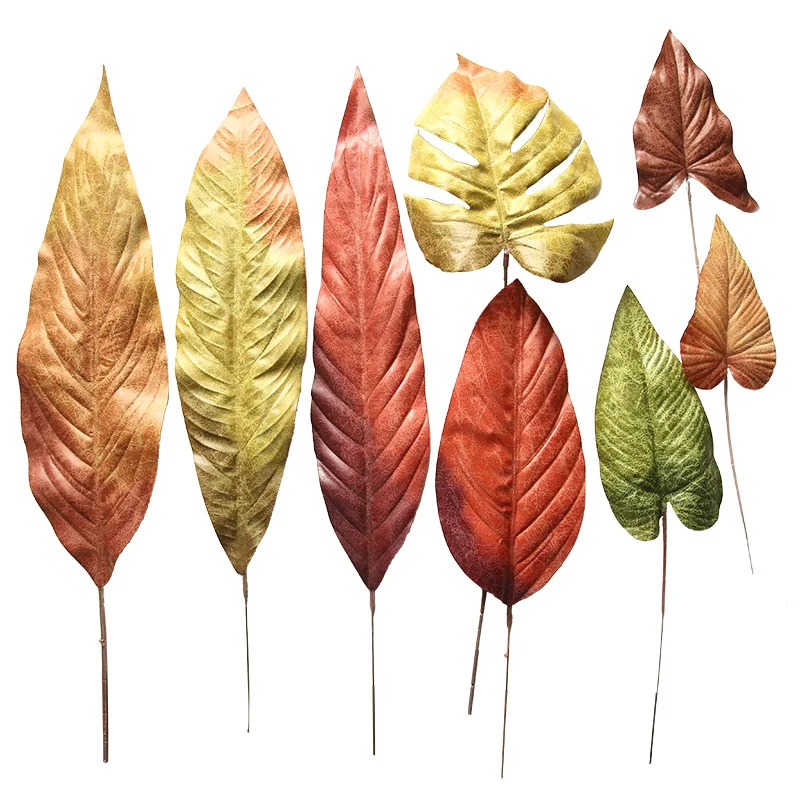 5 Pcs/Lot Artificial Plants Crack cloth leaves autumn artificial flowers home decoration wedding fake plants Leaf | Дом и сад